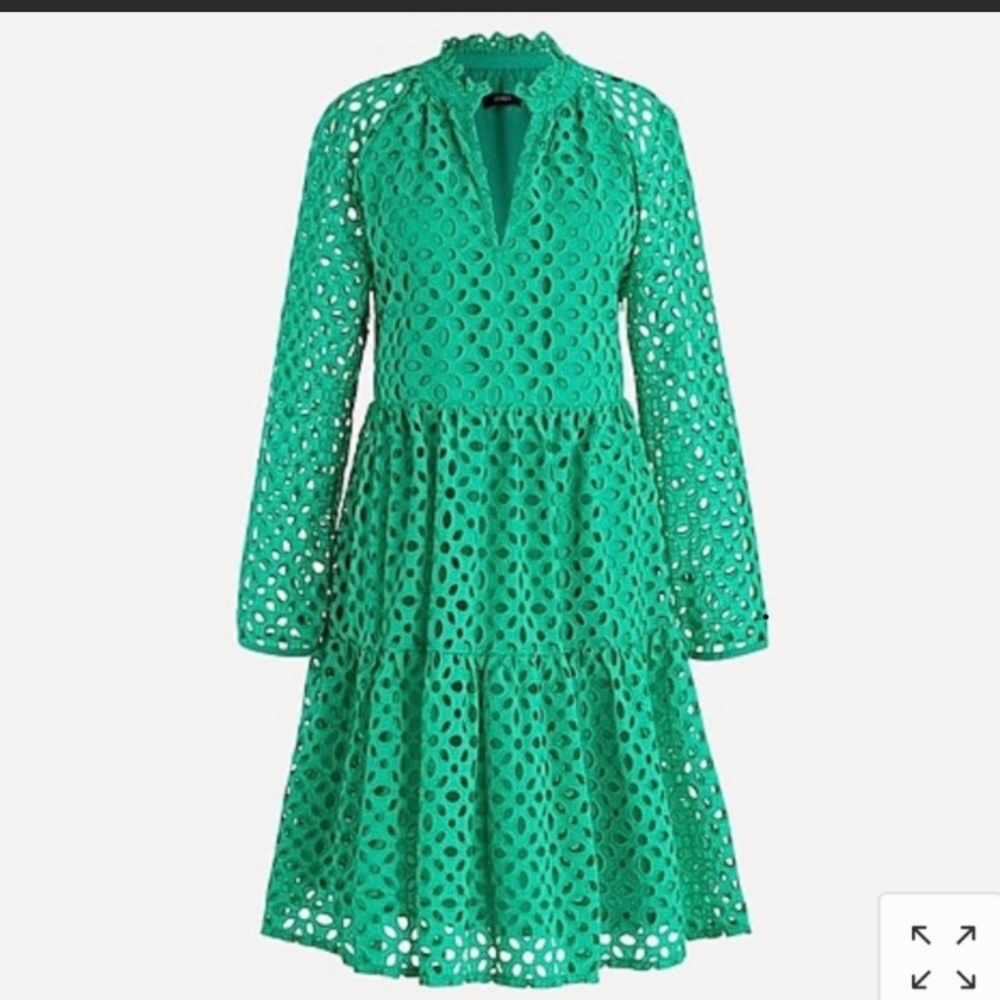 J Crew Kelly Green Eyelet Dress